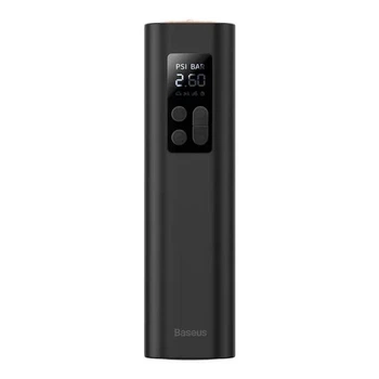 Автокомпресор Baseus Super Mini Inflator Pump, двопоршневий, для авто/вело/мото/м'ячів/меблів, без акумулятора, ліхтар, 12 В, 3m, LED, чорний