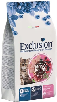 Полнорационный сухой корм Exclusion Kitten Chicken с мясом курицы для котят всех пород 1.5 кг (8011259003669)