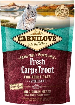 Сухий корм для кішок Carnilove Fresh для стерилізованих з коропом та фореллю