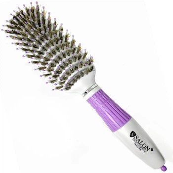 Щетка Расческа для укладки Salon Professional с комбинированной натуральной щетиной 96070TER