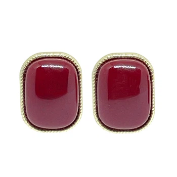 Серьги Классические, Размер 1,5 см, цвет бургунди