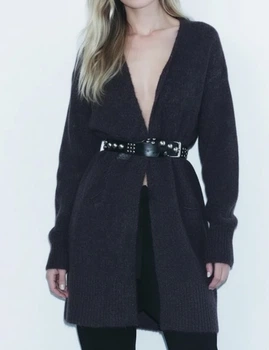 Кардиган-пальто з довгими рукавами Zara 9598/202 XS-S Синій (09598202200XS)
