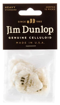 Медиаторы Dunlop 483P04HV Genuine Celluloid White Pearloid Heavy Player's Pack (12 шт.)