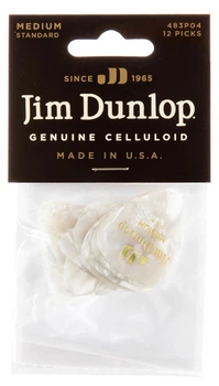 Медиаторы Dunlop 483P04MD Genuine Celluloid White Pearloid Medium Player's Pack (12 шт.)