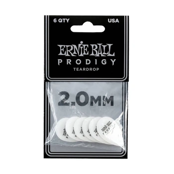 Медиаторы Ernie Ball 9336 White Teardrop Prodigy Picks 6-Pack 2.0 mm (6 шт.)