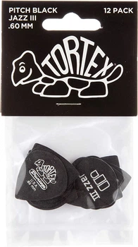Медіатори Dunlop 482P0.60 Tortex Pitch Black Jazz III Player's Pack 0.60 mm (12 шт.)