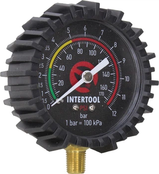 Манометр до пневм. пістолету підкачування коліс 1/8 63мм. (Intertool) PT-0499