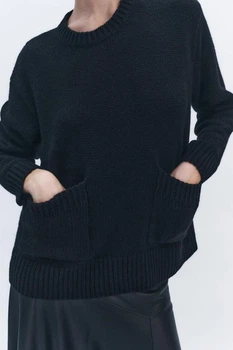 Чорний трикотажний светр із додаванням вовни Zara 1509/120 M Чорний (01509120800M)