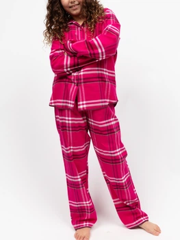 Піжама для дівчинки Cyberjammies Isabella 7224ISA фланелева преміум якість фемелі лук новорічна подарунок 10-11 лет/146 см Рожевий у клітку (5051877619494)