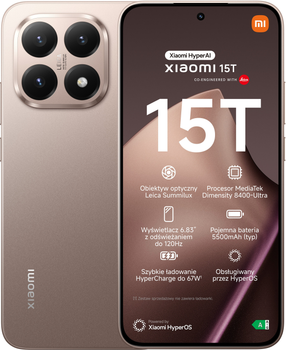 Smartfon Xiaomi 15T 12/512GB Rose Gold (MZB0KYMEU)