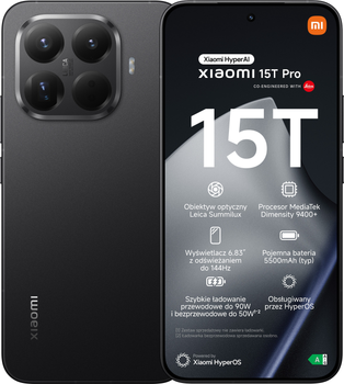 Smartfon Xiaomi 15T Pro 12GB/1TB Black (MZB0KU6EU)