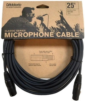 Кабель микрофонный D'Addario PW-CMIC-25 Classic Series Microphone Cable 7.5m (25ft)