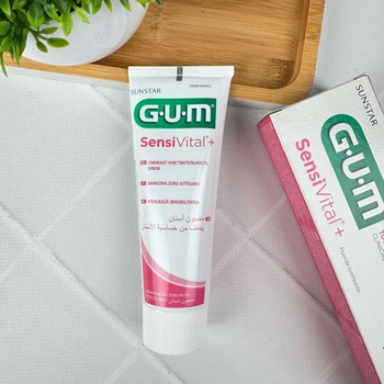 Зубная паста GUM SensiVital+ (фтор 1450 ppm, мятный вкус) 75 мл — для чувствительных зубов, снижение чувствительности и укрепление эмали