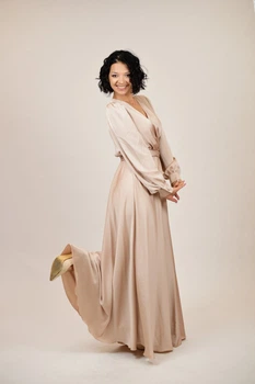 Длинное светлое платье большого размера FashionYouWant XXXL бежевый 43372380