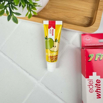 Детская зубная паста Edel White 7 фруктов от 0 до 6 лет (вкус яблока) 9,4 мл