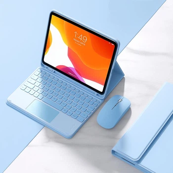 Чехол с клавиатурой и мышкой FegishCase для Apple iPad Pro 11 (2018) Ukrainian keyboard, Blue