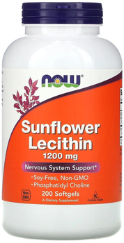 Suplement diety Now Foods Sunflower Lecithin 1200 mg 200 kapsułek (733739023131)
