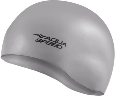 Шапка для плавания Aqua Speed серый силиконовая унисекс для бассейна защита от воды