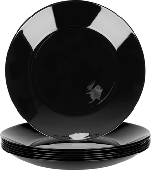 Набір тарілок обідніх Vilde скляних 25.5 см 6 шт Чорний (5904316493424)