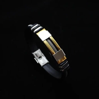 Мужской каучуковый браслет new Collection Gold