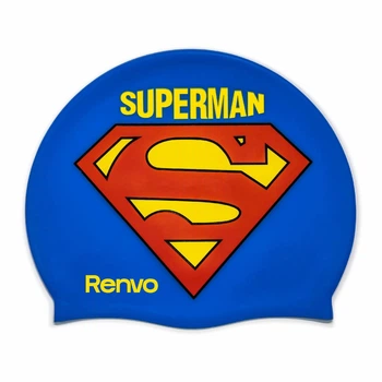 Шапочка для плавания детская Renvo Kuttara Superman JR на 6-12 лет синий для бассейна (1SC200-0408)