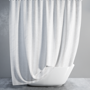 Шторка для душа узкая 120*200 см Tropik Marble белая BS3182m