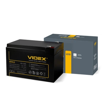 Акумуляторна батарея Videx 6FM12, 12V, 12 Аг, AGM, T2, 150x98x95 мм, 3.3 кг