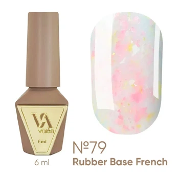 Камуфлирующая база Valeri Rubber Base French 79 молочный с розовой поталью, 6 мл