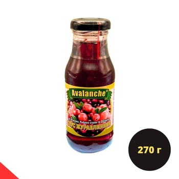 Соус клюквенный (из клюквы) натуральный 270 г Avalanche (cranberry sauce-270)