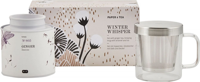 Набір чашка з ситечком Paper & Tea Winter Whisper скляна + чай (4055743055103)