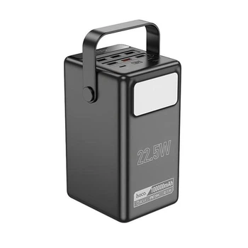 Павербанк Hoco DB03 100000 mAh 22.5W 6USB/2Type-C Портативний зовнішній акумулятор Power Bank зі швидкою зарядкою 22.5W+PD20W та ліхтариком Black