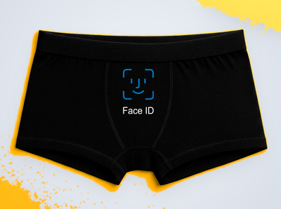 Мужские трусы-боксеры с принтом Face ID Черный M