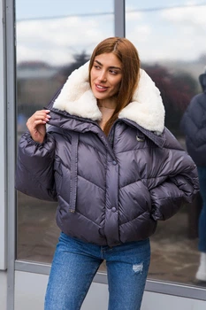 Зимова куртка Mila Nova К-286 44 сіра