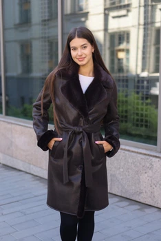 Зимова Еко-дублянка Mila Nova Д-247 48 шоколадна