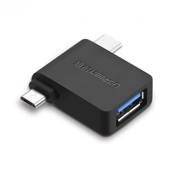 Адаптер UGREEN 30453 2 in1 micro-USB/Type-C Black (30453)
