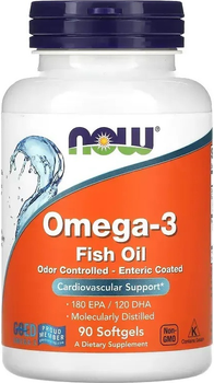 Suplement diety Now Foods Omega-3 Fish Oil 90 kapsułek (733739016560)