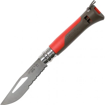 Нож складной 85 мм Opinel Outdoor Earth-Red №8 Viroblock полусеррейтор Sandvik 12C27 нержавеющая сталь