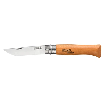 Складной нож 90 мм Opinel №9 Tradition двухсторонняя заточка Viroblock из ХС90 углеродистой стали светло-коричневый