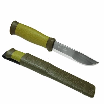 Нож туристический 109 мм с чехлом Morakniv Outdoor 2000 Green 56,5 HRC Sandvik 12C27 нержавеющая сталь