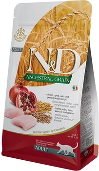 Низькозерновий сухий корм для дорослих кішок Farmina N&D LOW GRAIN (курка/гранат), 1.5 кг (8010276021571)