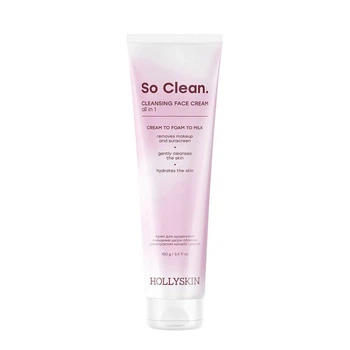 Крем HollySkin для ежедневного очищения кожи лица So Clean с экстрактом камелии и рисом 100 г