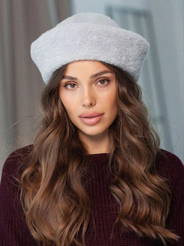 Шапка No Brand морячка Sailor меховая с отворотом серая