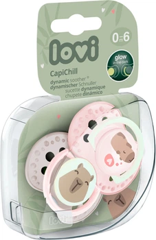 Пустышки Lovi CapiChill силиконовые динамические 0-6 месяцев 2 шт (22/932girl)