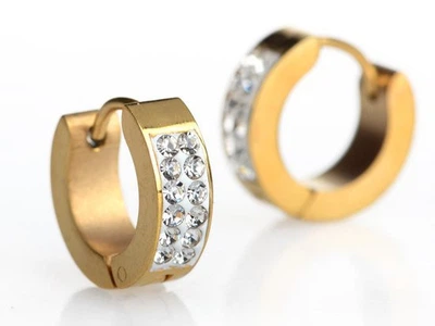 Женские серьги ювелирная сталь с фианитами classic collection Gold