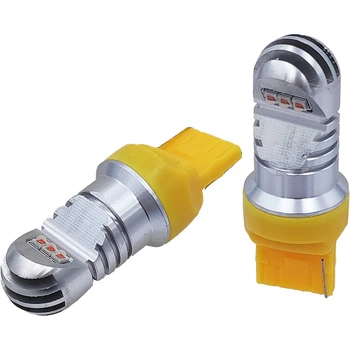 Светодиодные лампы LED Aslent W21W (T20, 7440) Cree 12v USA Amber (Желтый) 2 шт