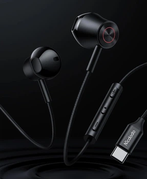 Проводные стерео Hi-Fi наушники вкладыши Mcdodo USB Type-C / DAC / ЦАП / 1.2м / гарнитура с микрофоном