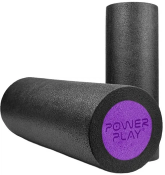 Гладкий массажный ролик PowerPlay 4021 Fitness Roller Черно-фиолетовый (PP_4021_BL/Purple_(30*15))