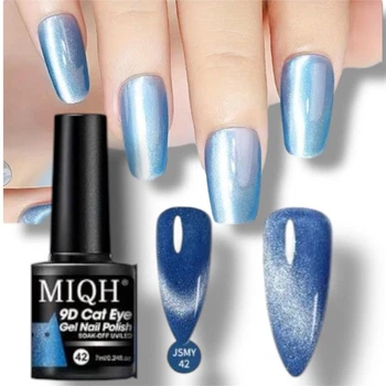 Гель лак MIQH 9D Cat Eye магнітний 7 мл №42 Синій