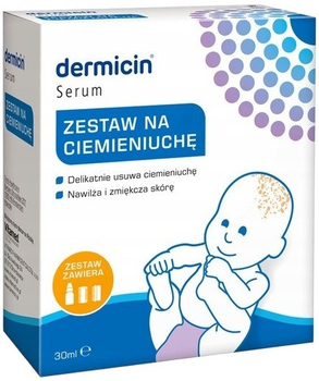 Zestaw kosmetyków pielęgnacyjnych Vitamed Dermicin na ciemieniuche Serum w aerozolu 30 ml + Szczotka + Grzebień (7350068604706)