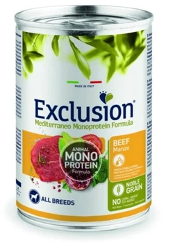 Полнорационный влажный корм Exclusion Adult Beef All Breeds с говядиной для взрослых собак всех пород 400 г консерва